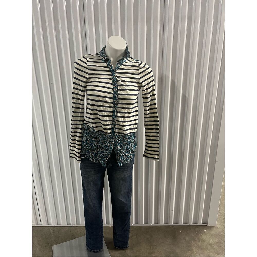 Anthropologie postmark paisley button down top size xs